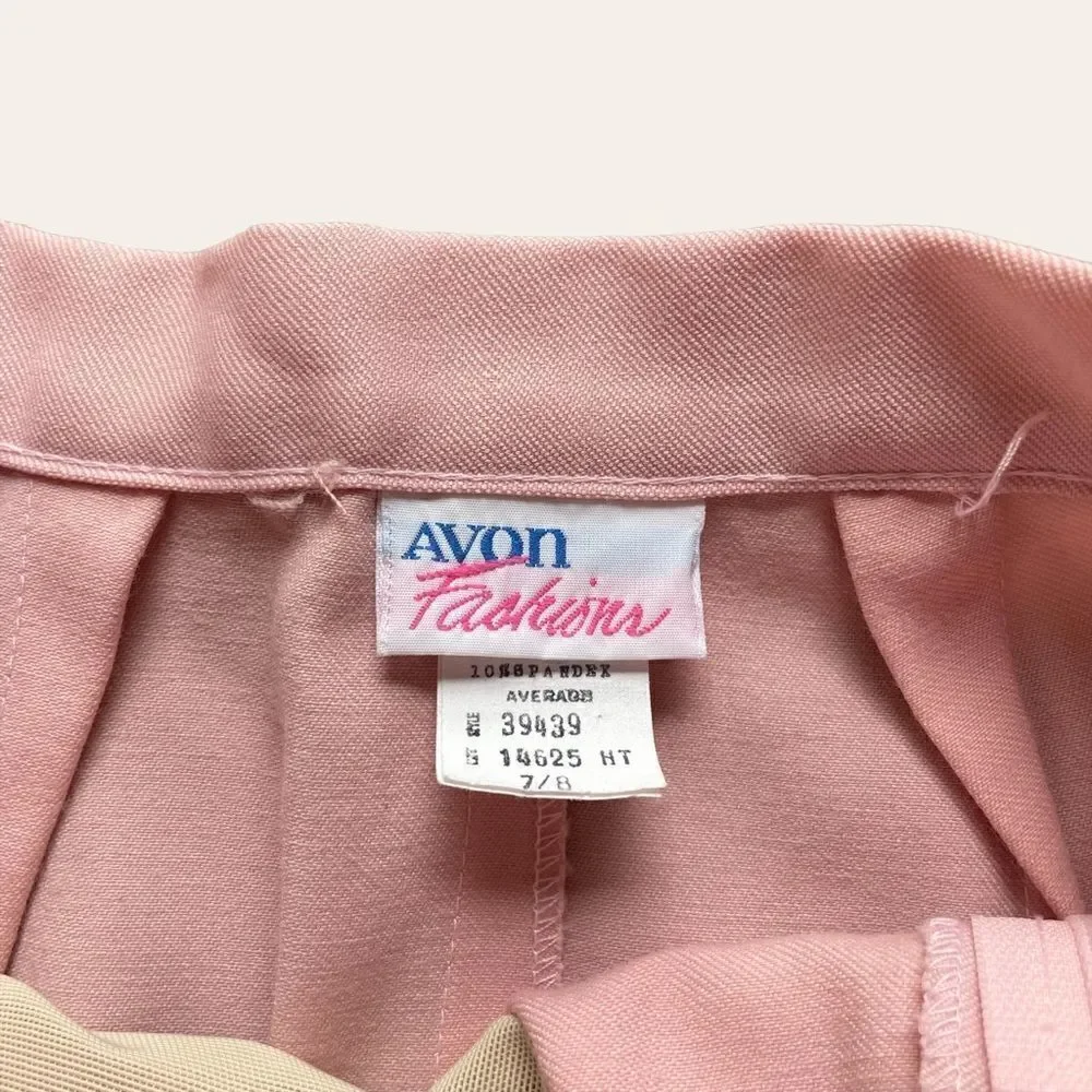Vintage Baby Pink Avon Fashions Mini Skirt with Matching Scrunchie